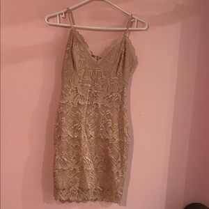 GUESS Dusty Pink Floral Lace Mini Slip Dress